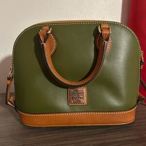 Dooney & Bourke Olive and Tan Satchel